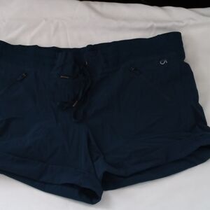 Gap Fit Shorts Women M Blue Athletic Drawstring Casual Workout Beach Vacation